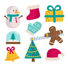 创意圣诞节装饰物矢量素材